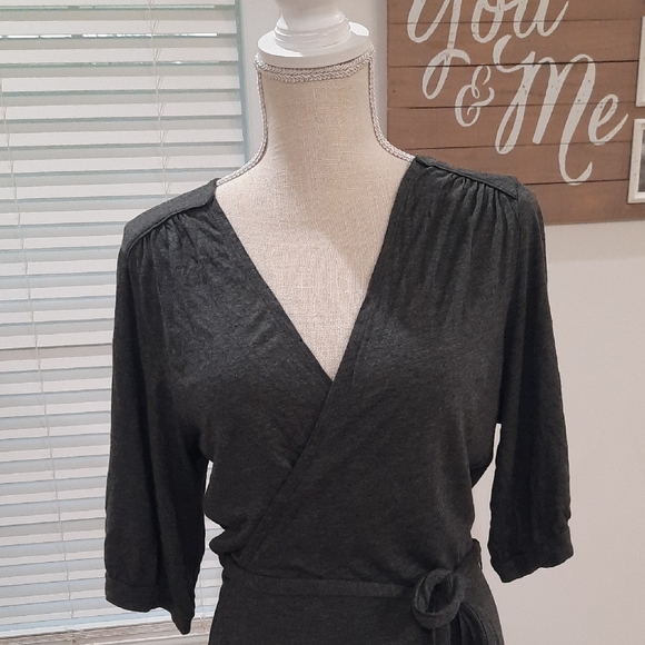 Banana Republic Grey Wrap Dress XL - Picture 4 of 9